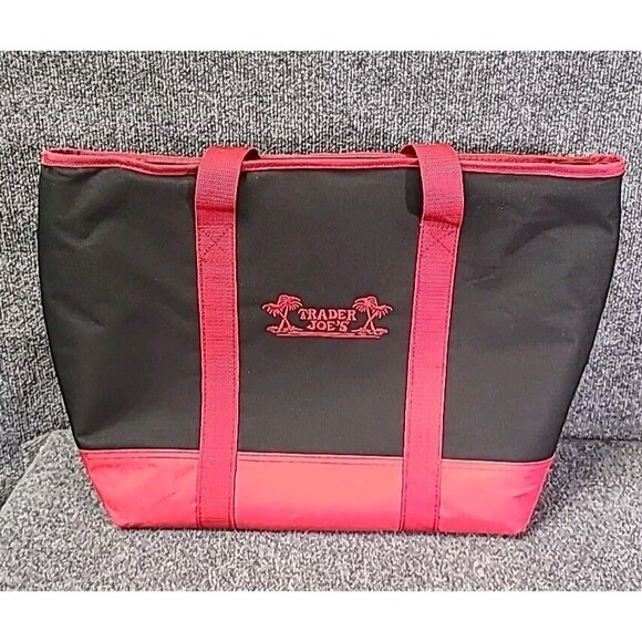 Borsa Frigo Trader Joe's Rossa E Nera: Extra Large Da 7 Galloni, Con Cerniera E Isolata.